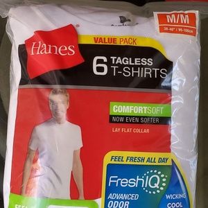 Hanes Tagless Tshirt Size Medium White Fresh IQ